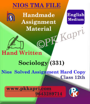 Nios Handwritten Solved Assignment Sociology 331 English Medium