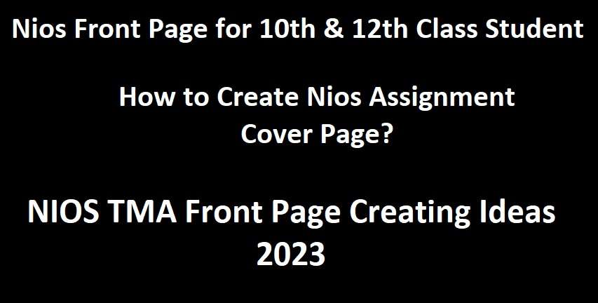 Nios Tma Solution 2023 for 10/12th Class All Subjects